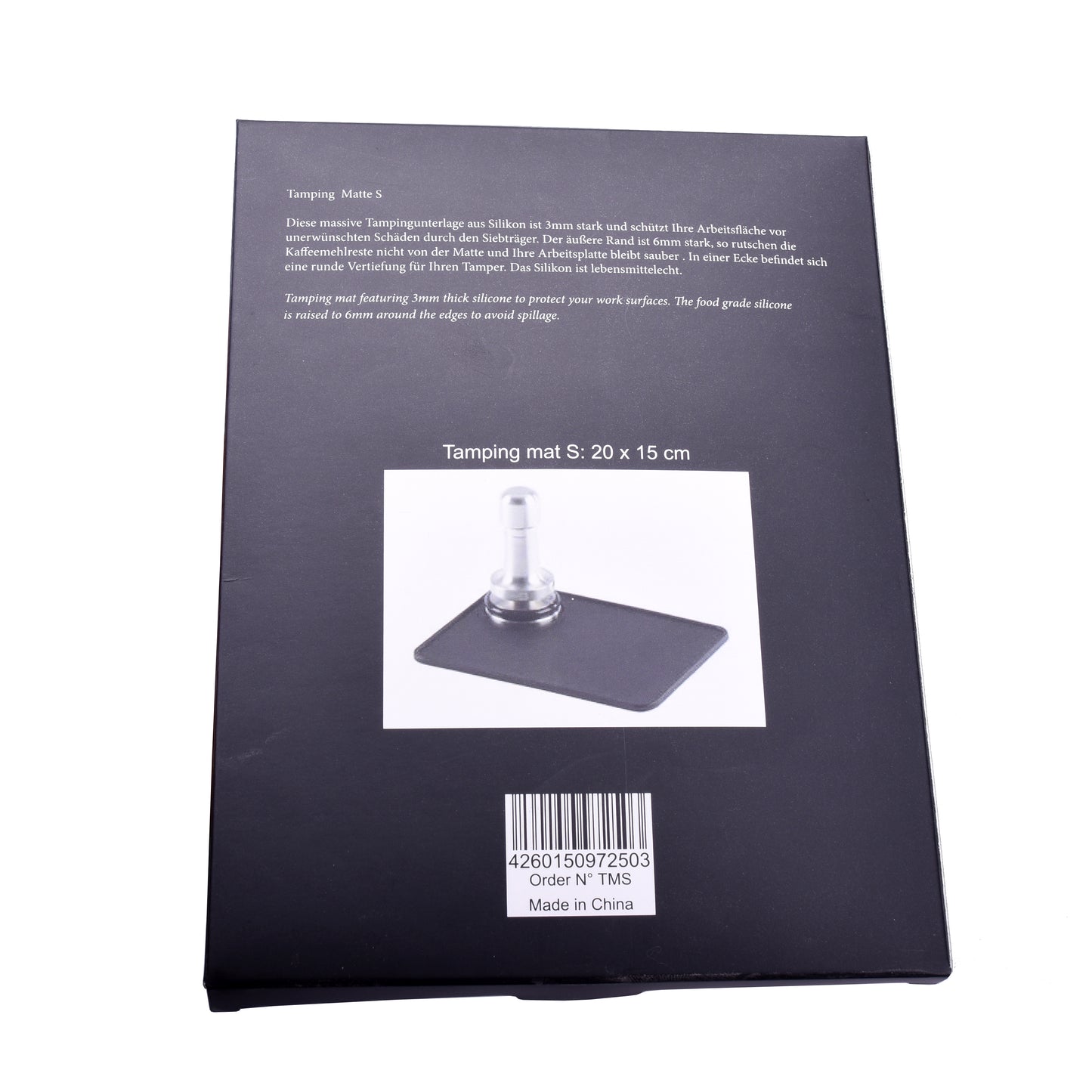 TMS - Tampermatte Schwarz - Tamping Matte mit Tamperstand