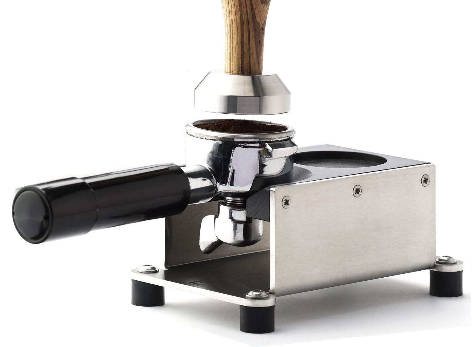 Tamping Station Exclusive Black, Solid Tamper Stand