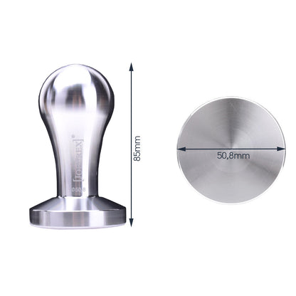 Espresso tamper in aluminum is silver and suitable for every 51mm portafilter