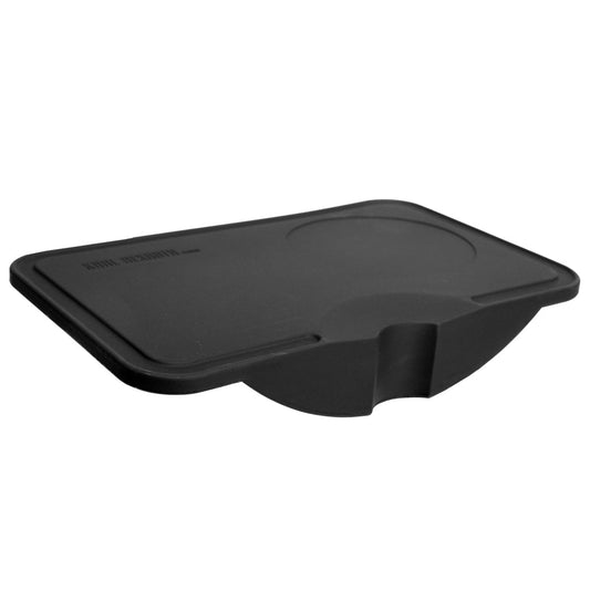 Tamping mat in black silicon with a corner protection and a table protection