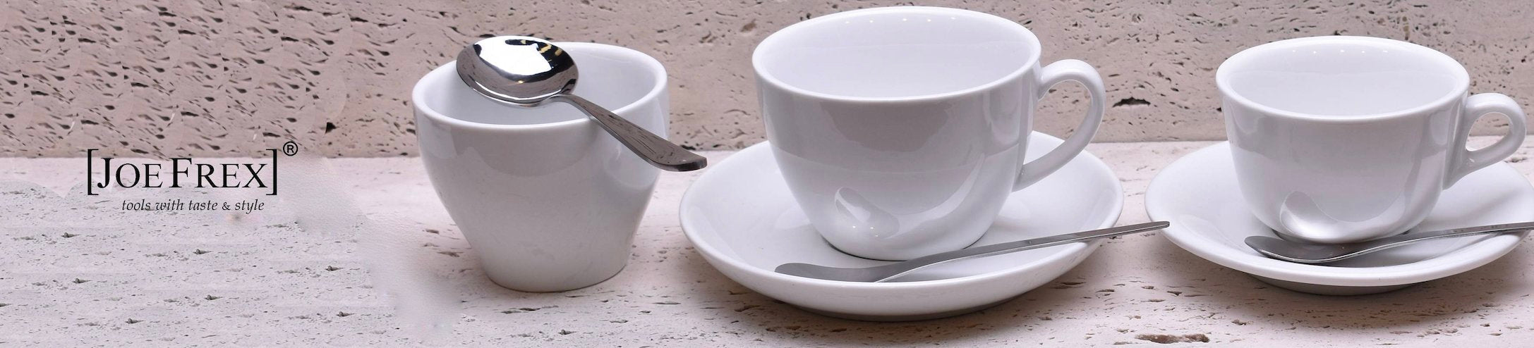 CUPS & SPOONS for espresso and cappuccino by JoeFrex
