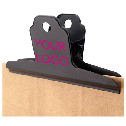 24 customizable coffee bag clips black & YOUR logo