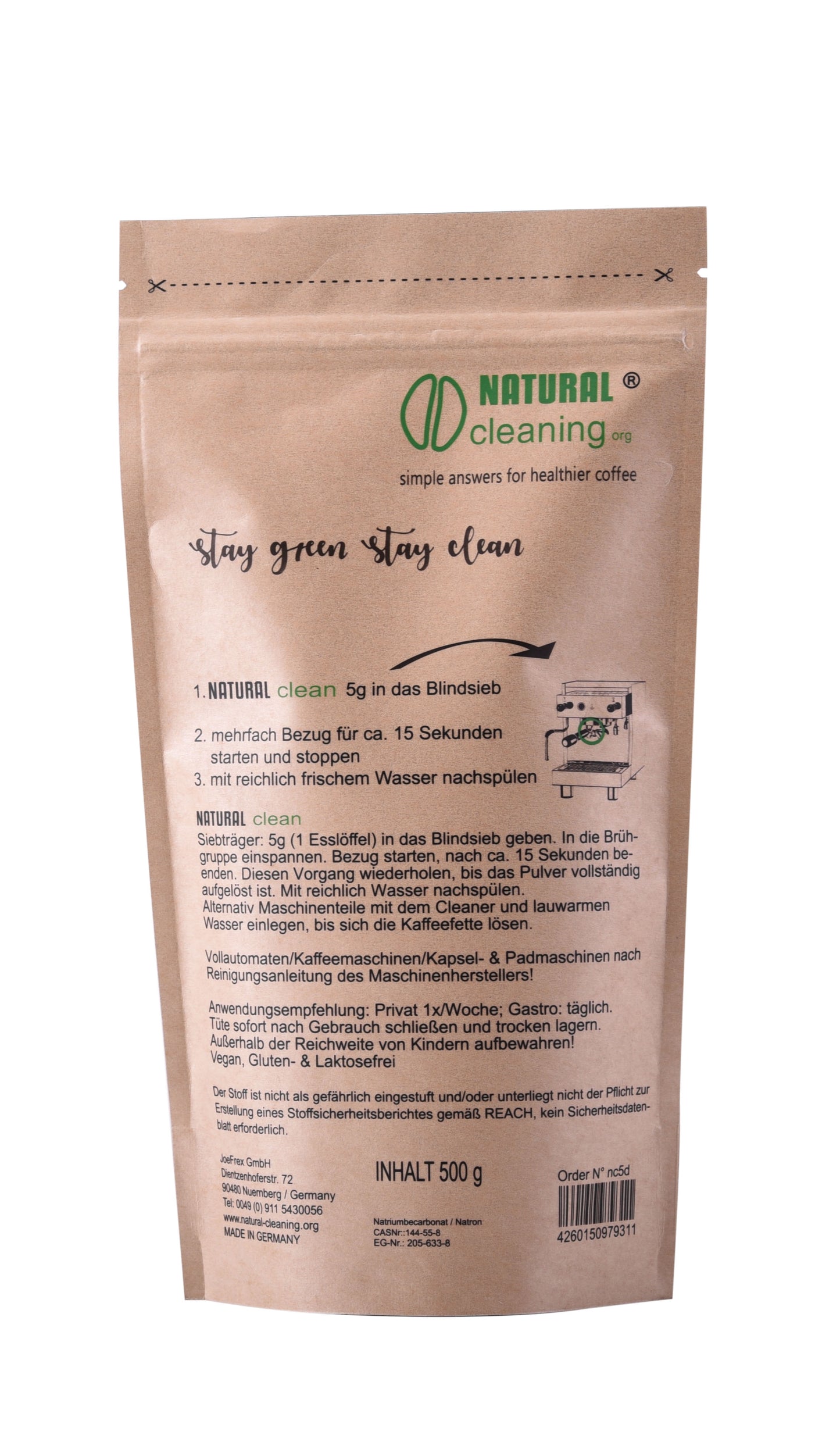 Coffee machine cleaner - NATURAL clean 500g