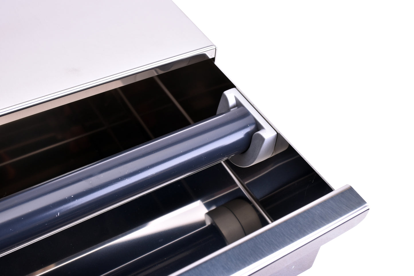 polished stainless steel brewing drawers