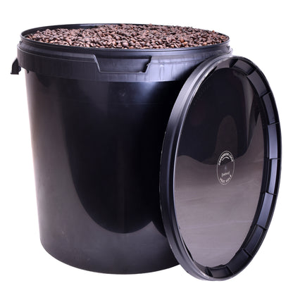 Bucket 33L black hard plastic WITH overpressure hole for 12kg coffee