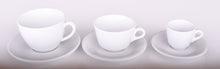 Porcelain Cappuccino Cups with Saucers in Italian Style - 3 Sizes
