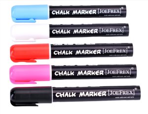Set aus 4 Kreide Marker Schwarz  Rot Blau Pink